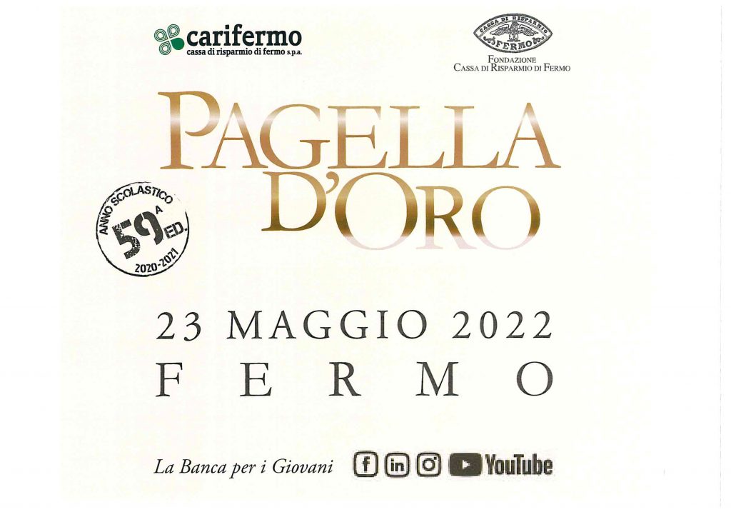 Il 23 maggio torna la Pagella D’Oro – 59° edizione in presenza